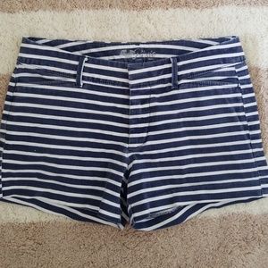 Blue and white striped shorts